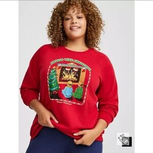 Torrid NWT Steven Rhodes Red Fleece Christmas Sweatshirt - Size 2